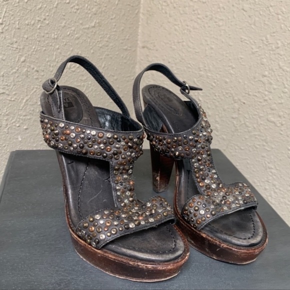 Frye embellished sandal block heels - Picture 1 of 6